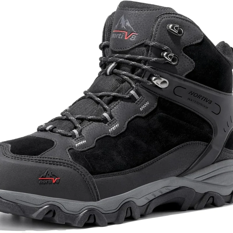 NORTIV 8 Men's Waterproof Hiking Boots Outdoor Mid Trekking Backpacking Mountaineering Shoes