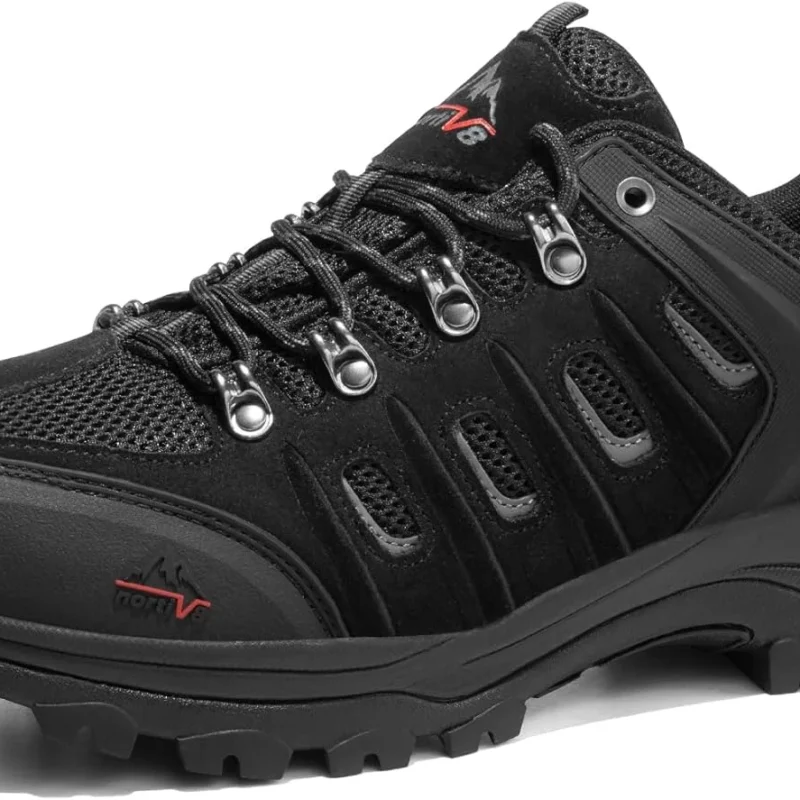 NORTIV 8 Men's Waterproof Hiking Shoes Leather Low-Top Hiking Shoes for Outdoor Trailing Trekking Camping Walking