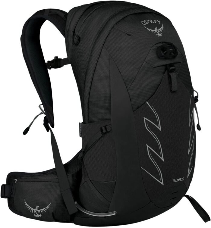 Osprey Talon 22L Men's Hiking Backpack with Hipbelt, Stealth Black, L/XL