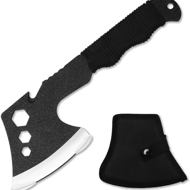 Outdoor Multifunctional Axe, Multifunctional Camping Chopping firewood, Small Hand Axe, Tied Rope, Mountain Axe, Multi-Purpose Camping Tool Axe-WSHUZEMN
