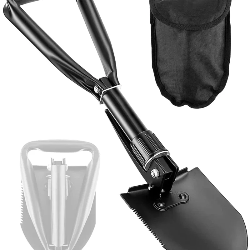PLACHIDAY Digging Shovel, 18.5'' Lightweight Camping Shovel Portable High Carbon Steel Folding Mini Shovel for Outdoor Camping Backpacking Hiking Car Emergency Home Garden