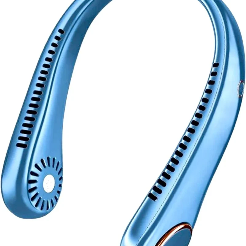 Portable Neck Fan, Rechargeable, 360° Cooling Fan, Travel Fan, Summer,Gifts For Man,Women,Kids,Hands Free Fan, Outdoor,Hiking,Sports (blue)