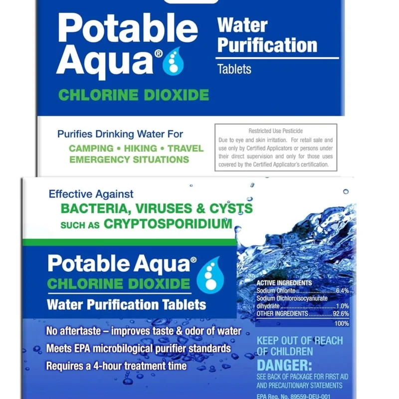 Potable Aqua Chlorine Dioxide Water Purification Tablets - 30 Count