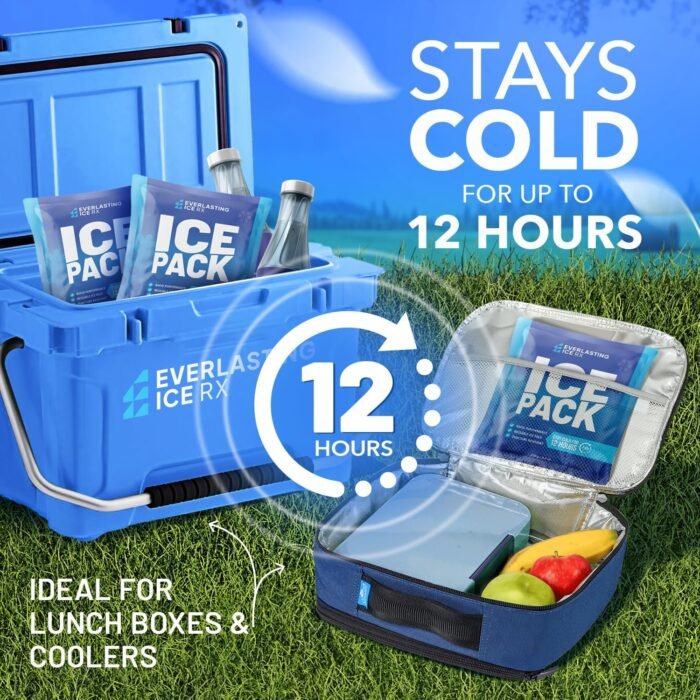 Rapid Performance Reusable Ice Packs for Coolers or Lunch Box | 4 Pack | Cold for Up to 12 Hours | Ice Packs for Cooler, Long Lasting for Camping, Beach - Image 2