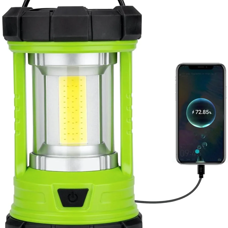 Rechargeable Camping Lantern, 3000LM 5 Light Modes Camping Light 4400 Capacity Phone Charger LED Impact-Resistant Flashlight Lantern Portable Waterproof Hurricane Lanterns for Emergency(Pale Green)
