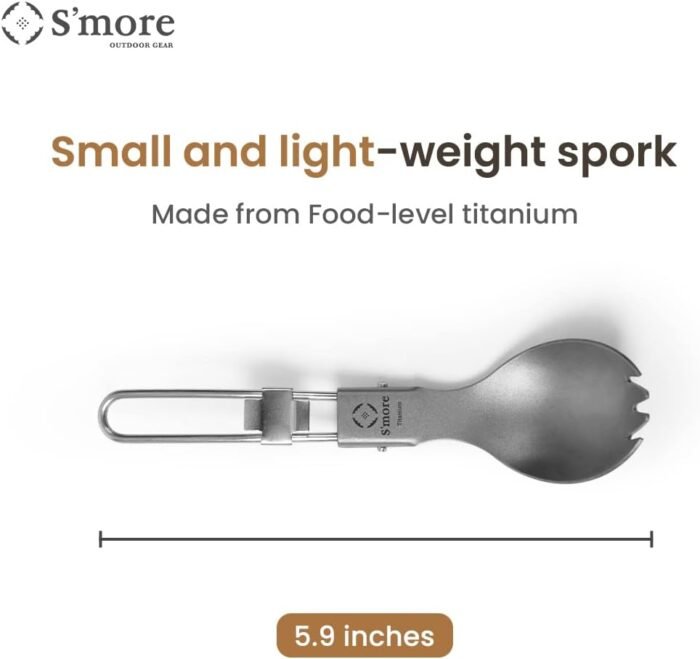 S'more Titanium Cooking Set, Ultralight Eco-Friendly Camping Cookware, Pot and Pan 2 in 1 with Folding Handle for Hiking, Traveling, and Picnic - Image 2