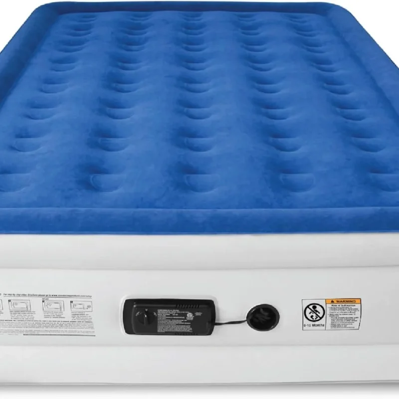 SoundAsleep Dream Series Luxury Air Mattress with ComfortCoil Technology & Built-in High Capacity Pump for Home & Camping- Double Height, Adjustable, Inflatable Blow Up, Portable - Queen Size