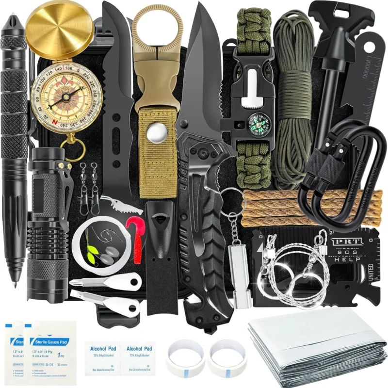 Survival Kits, Gifts for Men Dad Husband Valentine's Day, Emergency Survival Gear and Equipment, Camping Hiking Outdoor Adventure Cool Gadgets