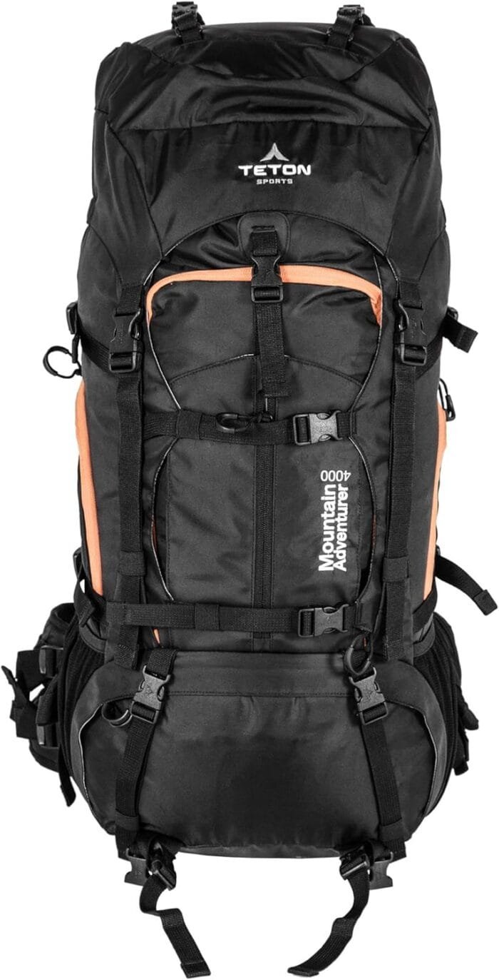 TETON Sports Mountain Adventurer 4000 Ultralight Plus Backpack; Lightweight Hiking Backpack for Camping, Hunting, Travel, and Outdoor Sports , 27" x 12" x 10" , Black, 65 Liters