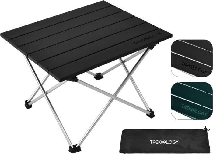 TREKOLOGY Small Camping Table Beach Table Camping Side Table That Fold Up Lightweight, Tent Table Folding Camp Table, Fold Up Camping Tables Small Folding Table Portable Outdoor