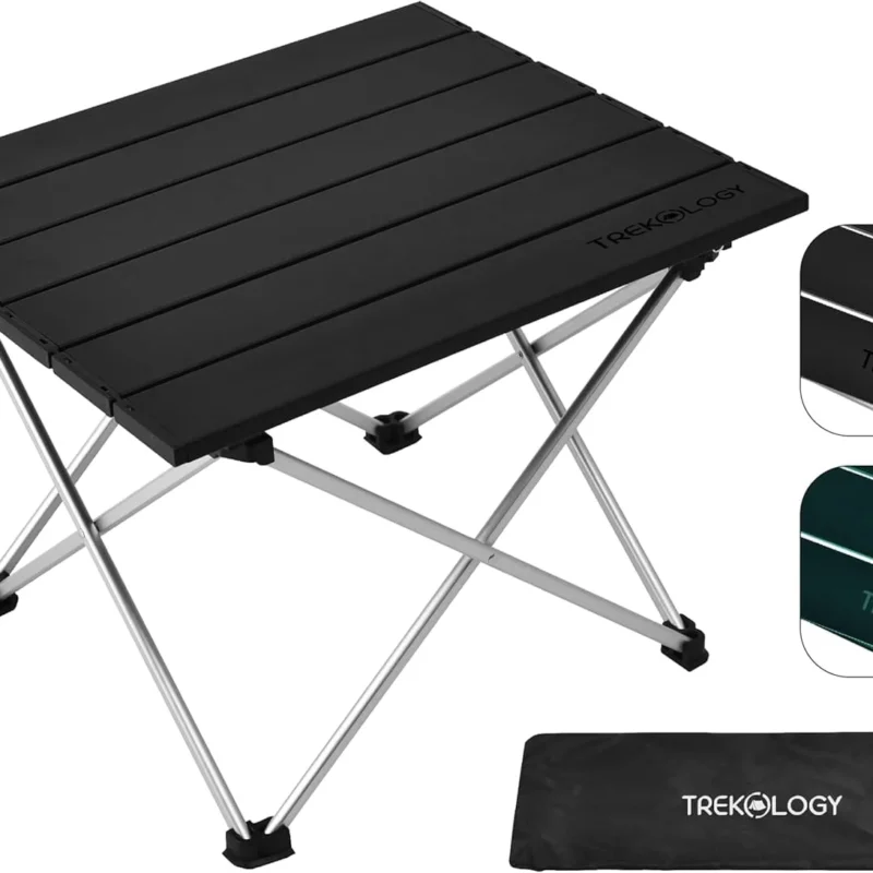 TREKOLOGY Small Camping Table Beach Table Camping Side Table That Fold Up Lightweight, Tent Table Folding Camp Table, Fold Up Camping Tables Small Folding Table Portable Outdoor
