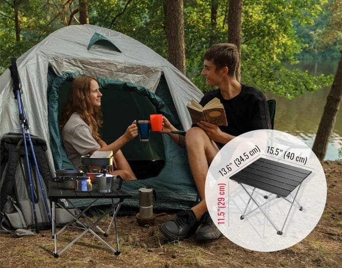 TREKOLOGY Small Camping Table Beach Table Camping Side Table That Fold Up Lightweight, Tent Table Folding Camp Table, Fold Up Camping Tables Small Folding Table Portable Outdoor - Image 2