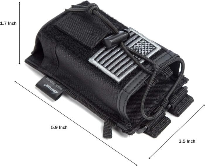 Tactical Molle Radio Holster Holder Case Military Heavy Duty Pouch Bag for Two Ways Walkie Talkies Adjustable Storage with 1 Pack Patch - Image 2