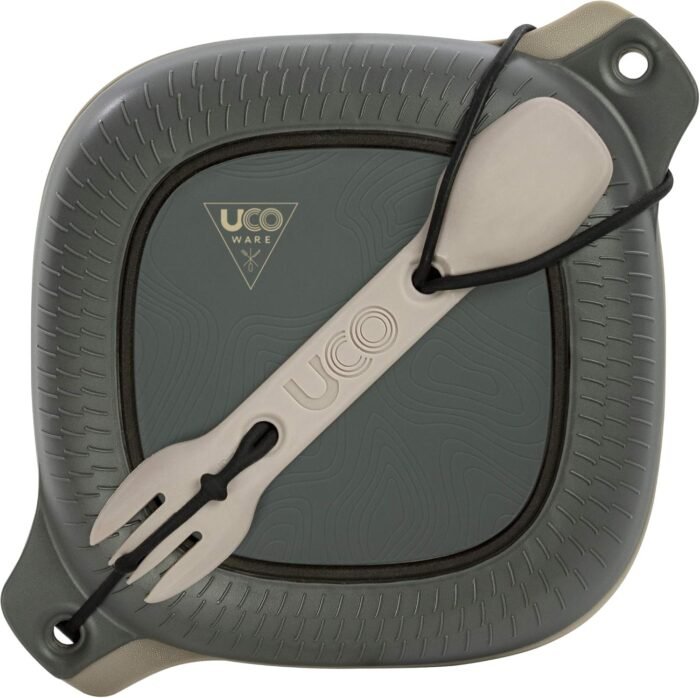 UCO 4-Piece Camping Mess Kit with Bowl, Plate and 3-in-1 Spork Utensil Set