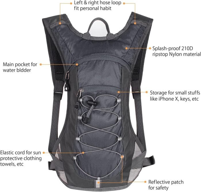 Unigear Hydration Pack Backpack with 70 oz 2L Water Bladder for Running, Hiking, Cycling, Climbing, Camping, Biking - Image 2