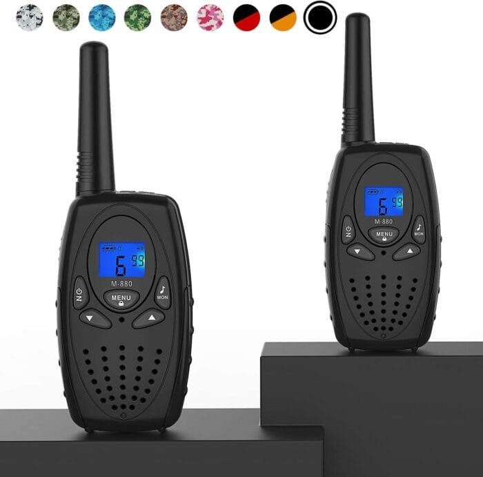 Walkie Talkies for Adults, M880 FRS Two Way Radio Long Range with VOX Belt Clip/Hand Held Walky Talky with 22 Channel 3 Mile for Family Home Cruise Ship Camping Hiking (Black 2 in 1)