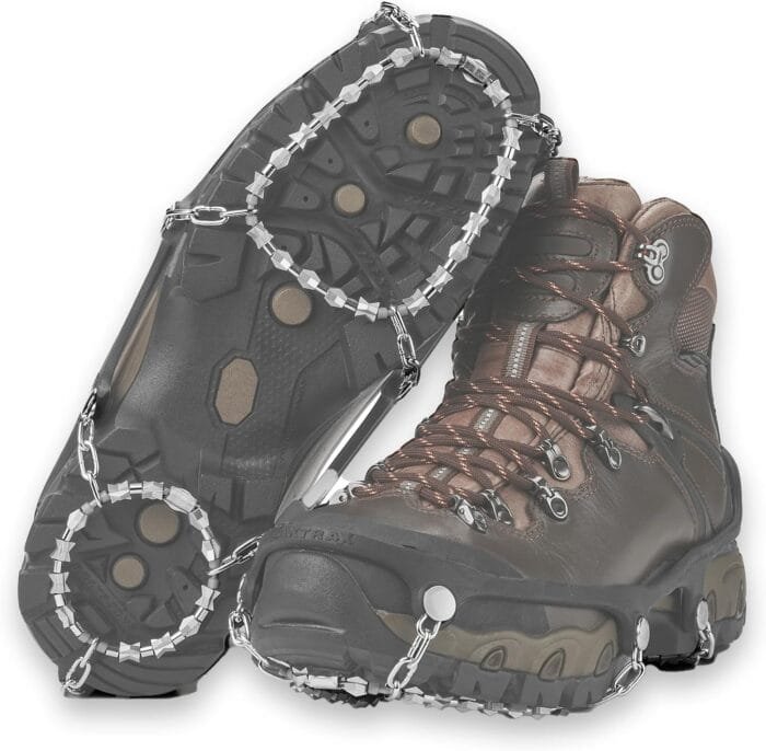 Yaktrax Diamond Grip - Full-Foot Traction on Ice, Snow, & Multi-Terrain Surfaces - Swiveling Diamond Bead Grip Points - Cold-Resistant Easy On/Off Elastic Upper Band