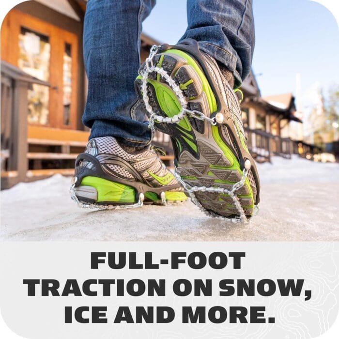 Yaktrax Diamond Grip - Full-Foot Traction on Ice, Snow, & Multi-Terrain Surfaces - Swiveling Diamond Bead Grip Points - Cold-Resistant Easy On/Off Elastic Upper Band - Image 2