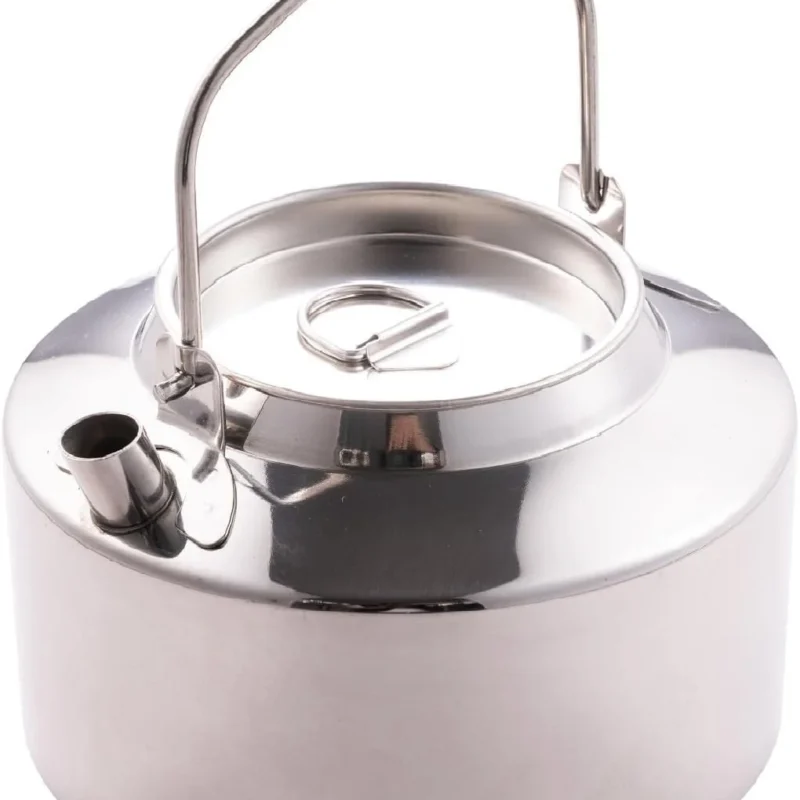 1.2L camping kettle stainless steel coffee pot, outdoor portable kettle tea kettle can be heated directly