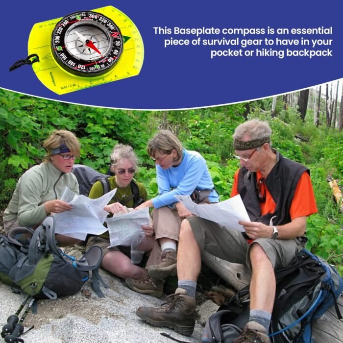 Orienteering Compass - Hiking Backpacking Compass - Advanced Scout Compass Camping and Navigation - Boy Scout Compass Kids - Childrens Compasses for Map Reading - Baseplate Compass Survival - Image 6