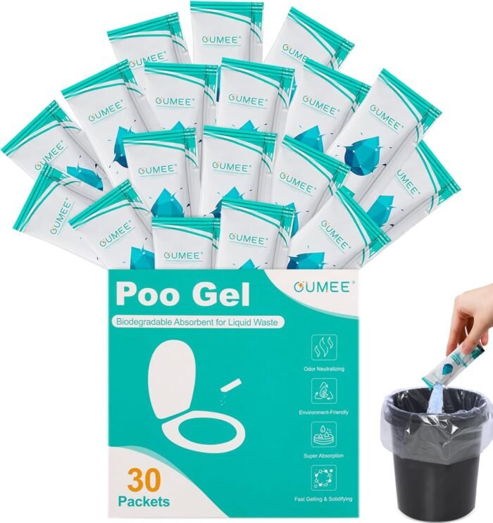 30 PACK Poo Gel for Portable Toilet, Camping Toilet Powder for Potty Bags, Eco Absorbent Gel, Portable Toilet Gel Packets for Outdoor Recreation Camping Supplies (30) - Image 7