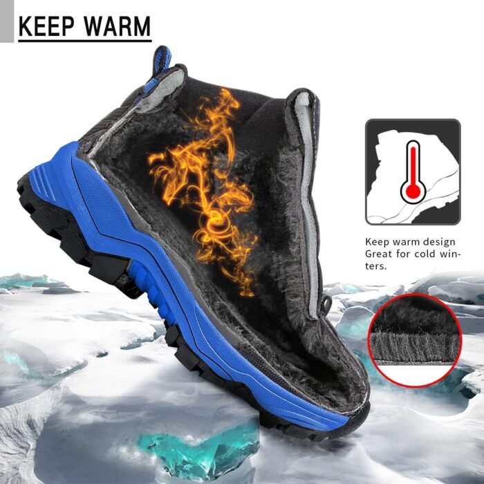 Littleplum Boys Snow Boots Winter Waterproof Antiskid Boots Hiking Outdoor Shoes for Unisex Kids(/Little Kid/Big Kid) - Image 3