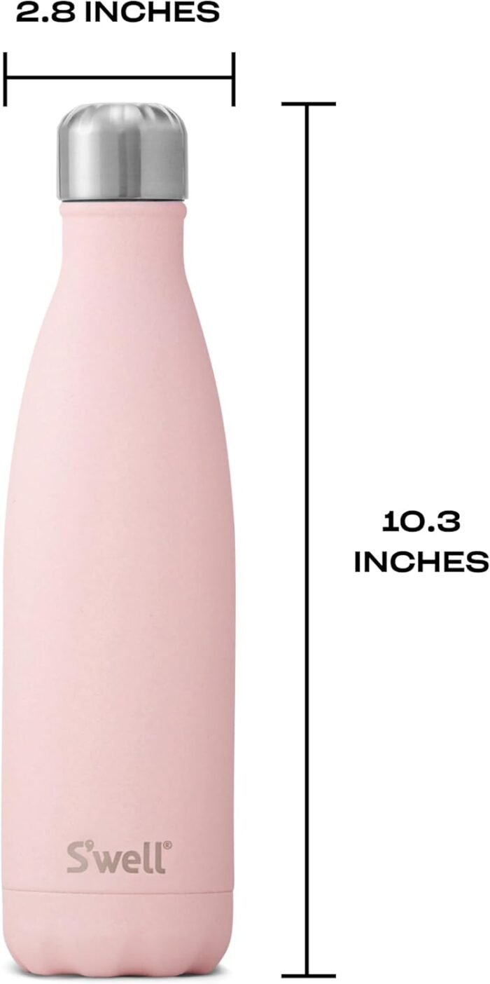 S'well Stainless Steel Water Bottle, 17oz, Pink Topaz, Triple Layered Vacuum Insulated Containers Keeps Drinks Cold for 36 Hours and Hot for 18, BPA Free, Perfect for On the Go - Image 5