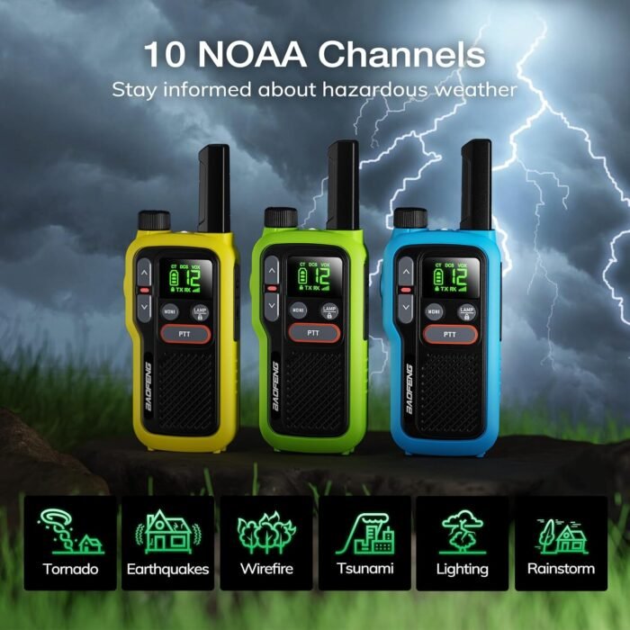 BAOFENG GT-18 Walkie Talkies for Kids Adult, License Free Long Range Rechargeable FRS Two Way Radio,1500mAh Battery, 22 Channels with Scan, Flashlight, VOX for Camping Hiking Family, 3 Pack - Image 5