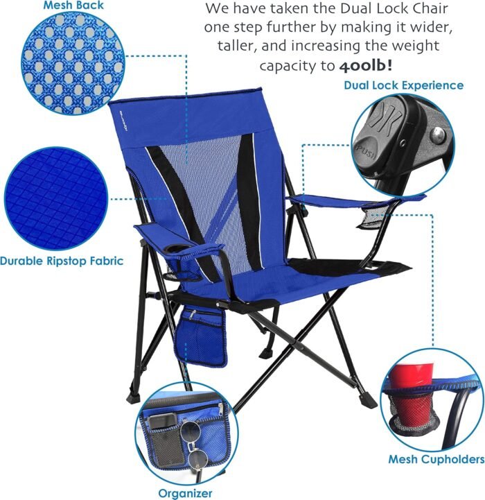 Kijaro XXL Dual Lock Portable Camping Chair - Supports Up to 400lbs - Enjoy The Outdoors in a Versatile Folding Chair, Sports Chair, Outdoor Chair & Lawn Chair - Image 7