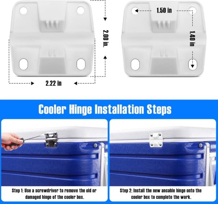 Cooler Hinges with Screws Set - Compatible with Coleman Camping Coolers Plastic Hinges, 6 Pack Ice Chest Coolers Hinges with 24 Pcs Screws - Image 5