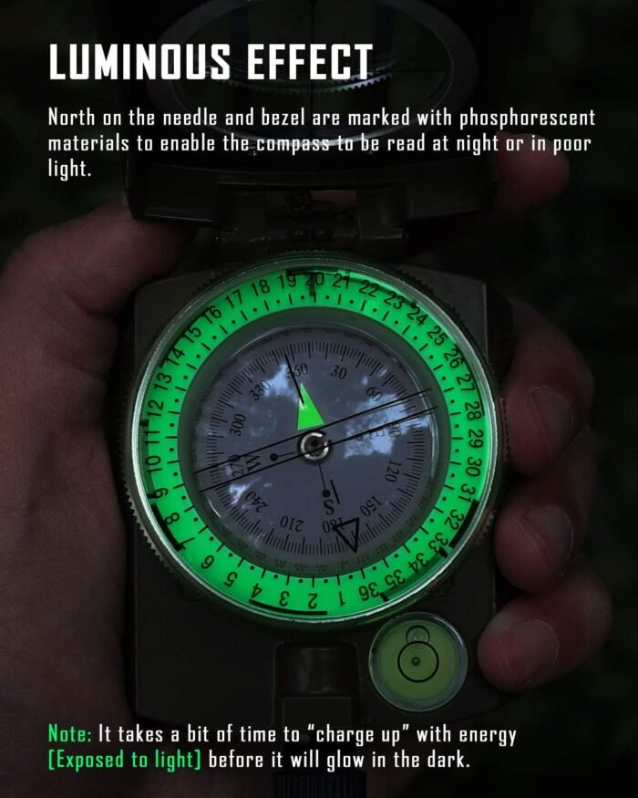 Eyeskey Multifunctional Tactical Survival Military Compass with Lanyard & Pouch | Waterproof & Impact Resistant | Lensatic Sighting Compass for Hiking - Image 6