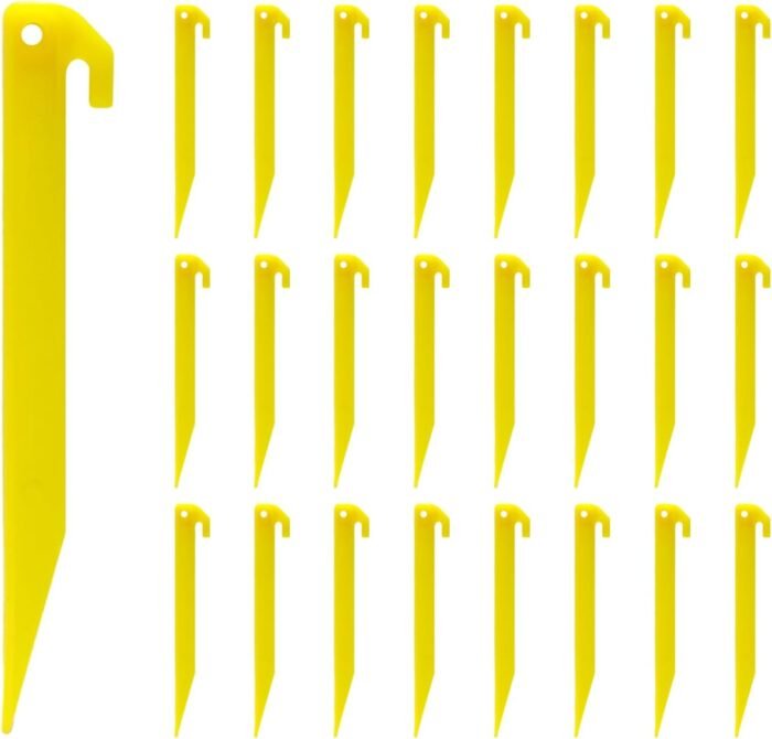 24pcs Plastic Tent Pegs Durable Spike Hook Awning Camping Caravan Pegs Accessory