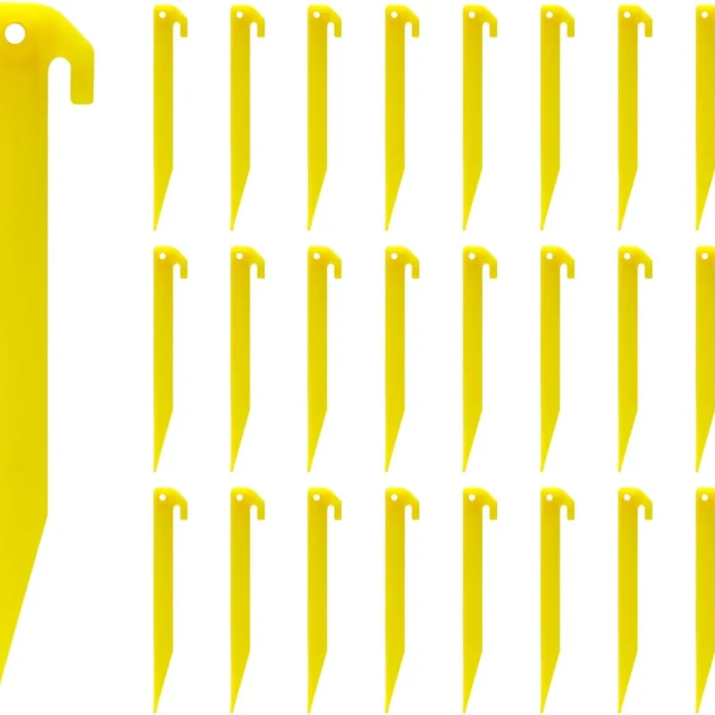 24pcs Plastic Tent Pegs Durable Spike Hook Awning Camping Caravan Pegs Accessory