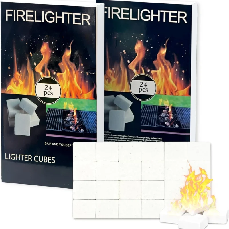 48 Pcs Fire Starter Squares All Weather Fire Starters Cubes for Camping, Fireplaces, Stoves, Grills and BBQ - 48 Counts