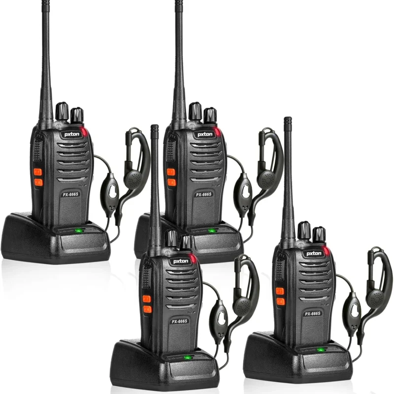 666S walkie talkies Long Range Rechargeable for Adults with Headphones and Li-ion Battery,2 Way radios has VOX/Noise Reduction/TOT/Flashlight/Monitoring/Scan Function(4 Pack)