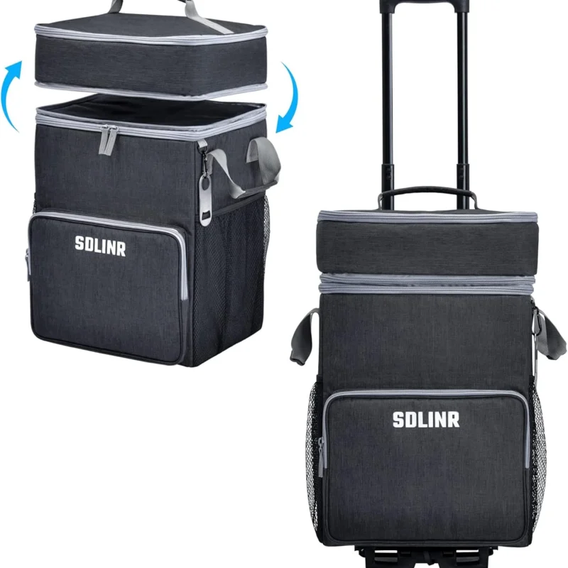 72-Can Large Rolling Cooler, Leakproof Insulated Soft Cooler Bag with Wheels and Handle Collapsible for Beach Camping Patio Travel Outdoor