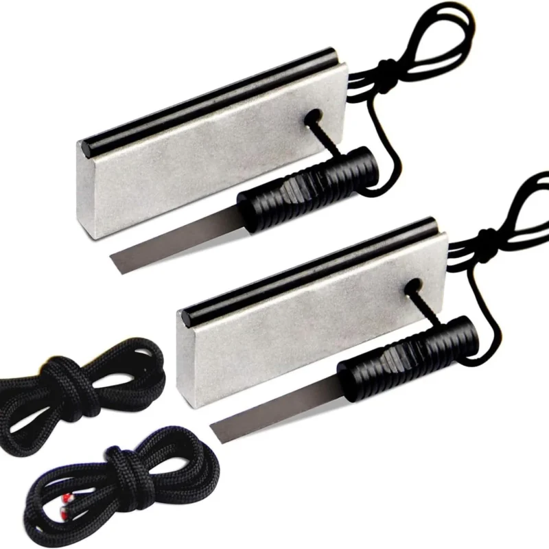 AOFAR Magnesium Fire Starter AF-374 (2-Pack) Waterproof Fire Steel Pouch for Camping, Hiking, Hunting, Backpacking,Outdoor Survival fire Striker kit