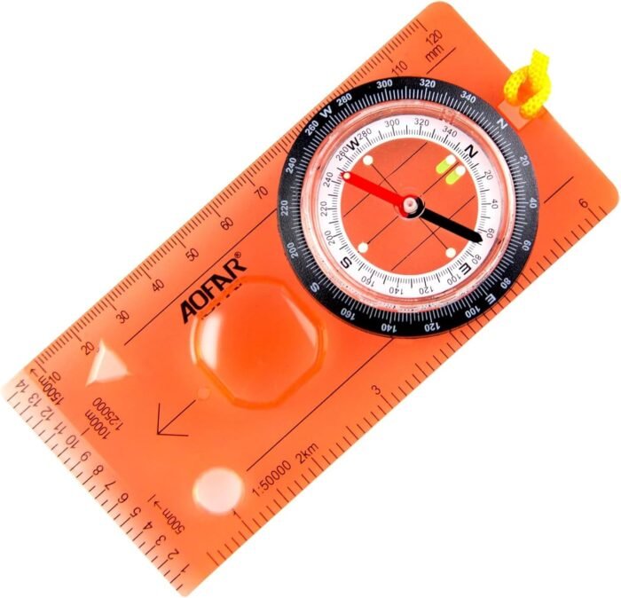 AOFAR Orienteering Compass AF-5C for Hiking, Boy Scout Compass for Kids - Professional Field Compass for Map Reading,Navigation and Survival Lightweight - Mini Camping Compass