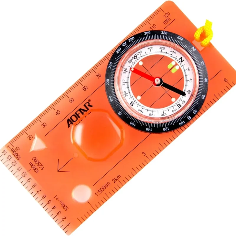 AOFAR Orienteering Compass AF-5C for Hiking, Boy Scout Compass for Kids - Professional Field Compass for Map Reading,Navigation and Survival Lightweight - Mini Camping Compass
