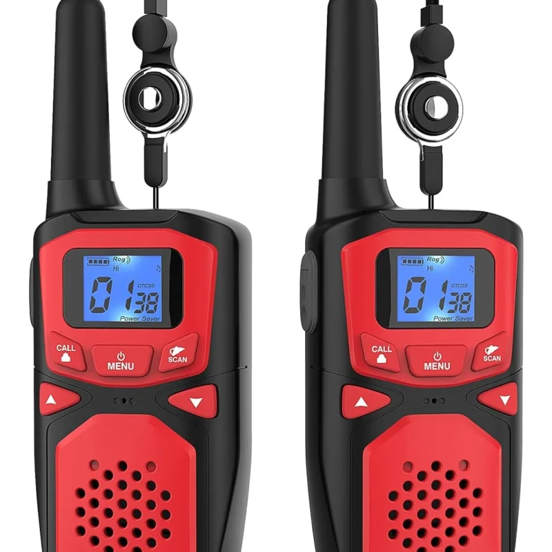 Adult Walkie Talkies Long Range Rechargeable Portable Two-Way Walkie Talkie, Camping Gear, SOS Sirens, NOAA Weather Alarms, Kid's Toys, Easy-to-Use Walkie Talkies,2 Packs(No Batteries)