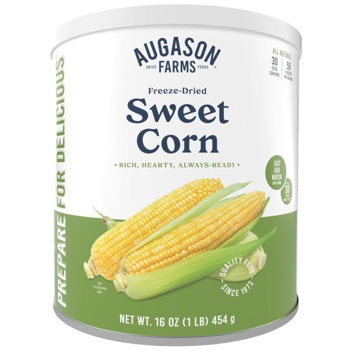 Augason Farms Freeze Dried Sweet Corn Can, Emergency Food Supply, Everyday Meals, 30 Servings