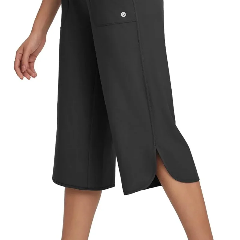 BALEAF Women's Capri Pants Wide Leg Plus Size UPF50+ Lightweight Quick Dry Pants Casual Loose Sweatpants Hiking Walking