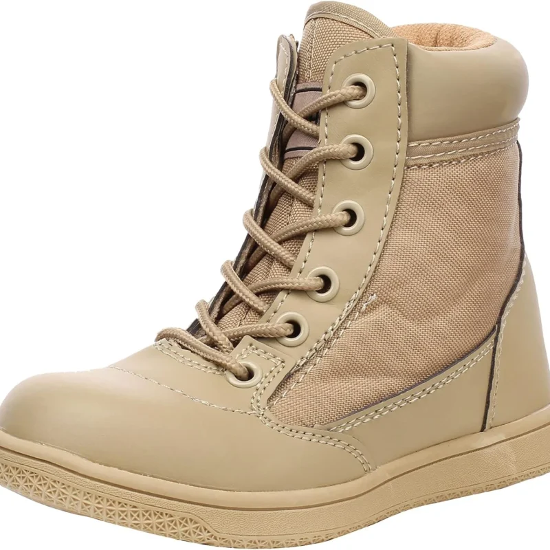 Boys Girls Outdoor Ankle Hiking Boots Trekking Walking Shoes Military Work Combat Jungle Boots