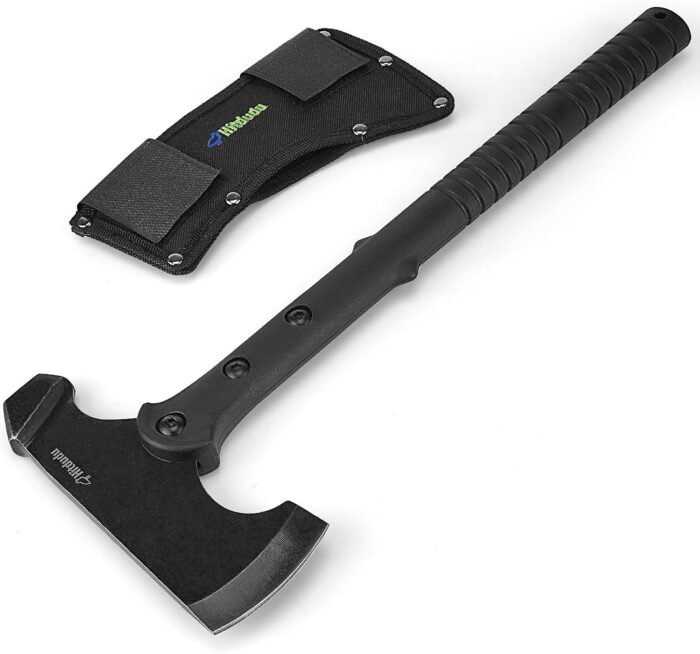 Camping Axe and Hatchet, 15.7" Tactical Tomahawk with Hammer Face, Nylon Fiber Handle for Outdoor Survival Hiking Camping