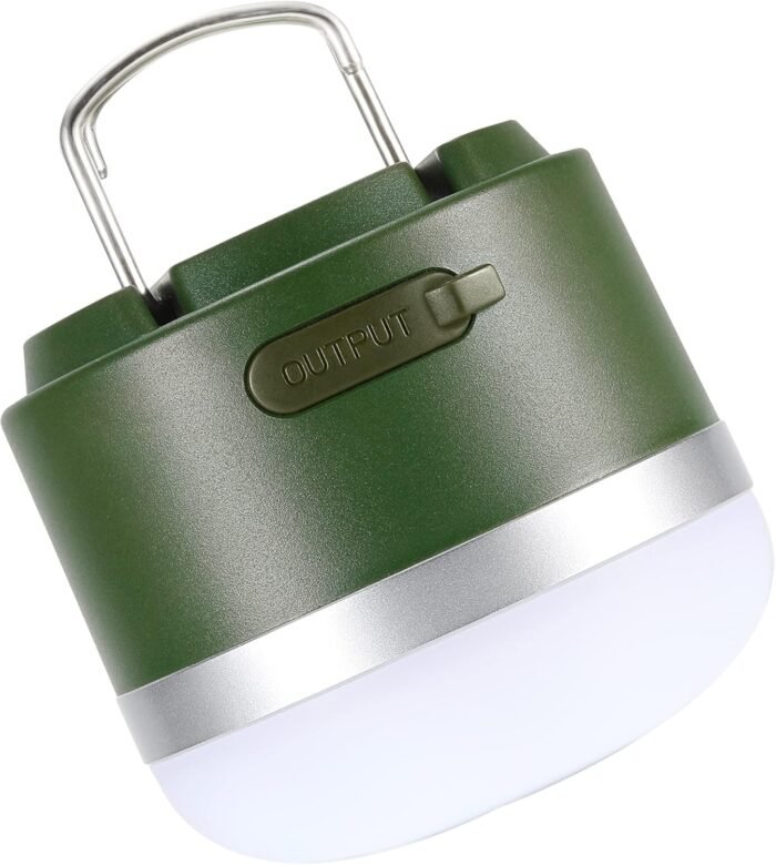 Camping Lantern Rechargeable, 600LM Led Camping Light, 5 Light Modes Waterproof Portable Light with Magnetic Base for Power Outages, Hurricane Emergency, Outdoor, Hiking, Home and Car (Green)