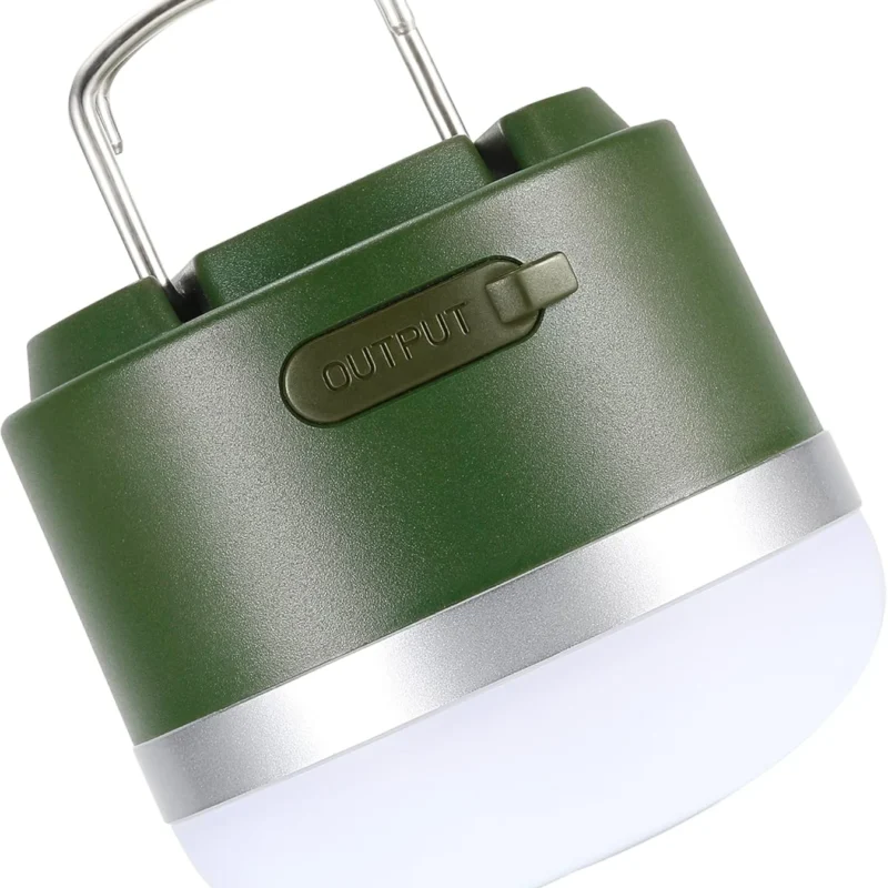 Camping Lantern Rechargeable, 600LM Led Camping Light, 5 Light Modes Waterproof Portable Light with Magnetic Base for Power Outages, Hurricane Emergency, Outdoor, Hiking, Home and Car (Green)