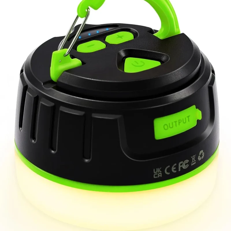 Camping Lantern,Rechargeable Light with 6400mAh Battery,300 Hour Runtime,5 Light Modes,Adjustable Brightness,Waterproof,Hook & Magnetic Base,Battery Operated Lights for Camping,Power Outages