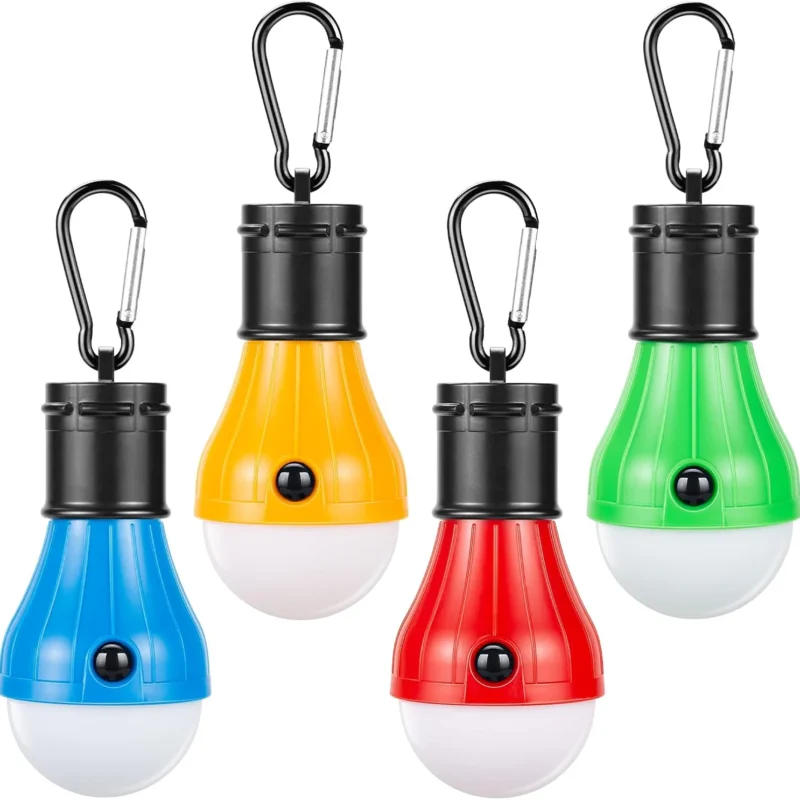 Campings Light [4 Pack] Doukey Portable Camping Lantern Bulb LED Tent Lanterns Emergency Light Camping Essentials Tent Accessories LED Lantern for Backpacking Camping Hiking Hurricane Outage