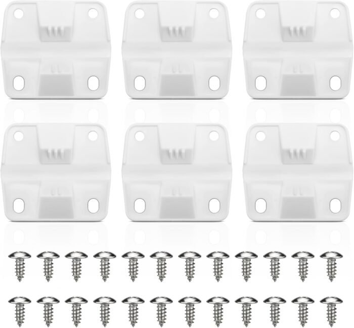 Cooler Hinges with Screws Set - Compatible with Coleman Camping Coolers Plastic Hinges, 6 Pack Ice Chest Coolers Hinges with 24 Pcs Screws