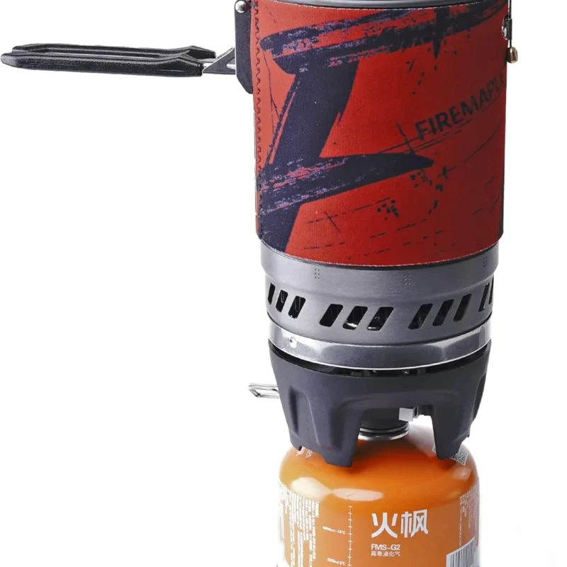 Fire Maple Polaris Cooking System | Portable Camping Backpacking Stove with Micro Regulated Valve | Electric Jet Burner Pot Set | Ideal Camp Water Boiler for Hiking Fishing Trekking Hunting (Black)